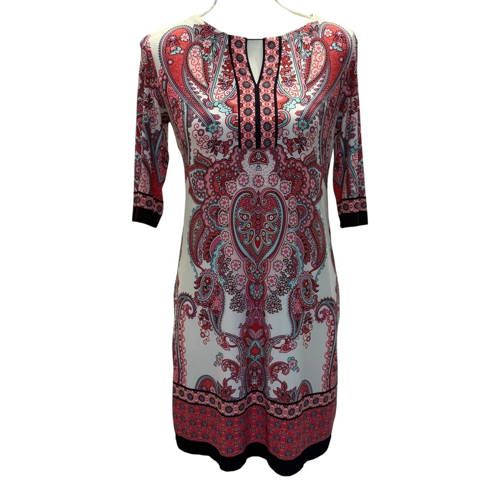 Y2K signature Camryn Aline paisley floral short dress women's 4 petite workwear